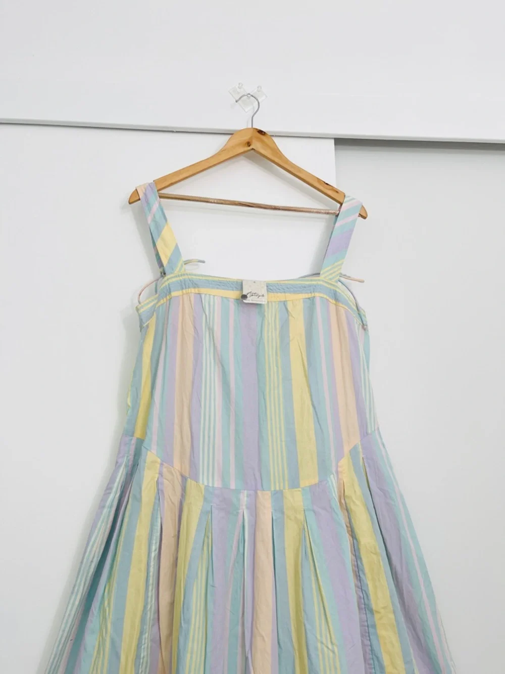 NWT Free People Pastel Striped Summer Primavera Midi Maxi Dress Size Large